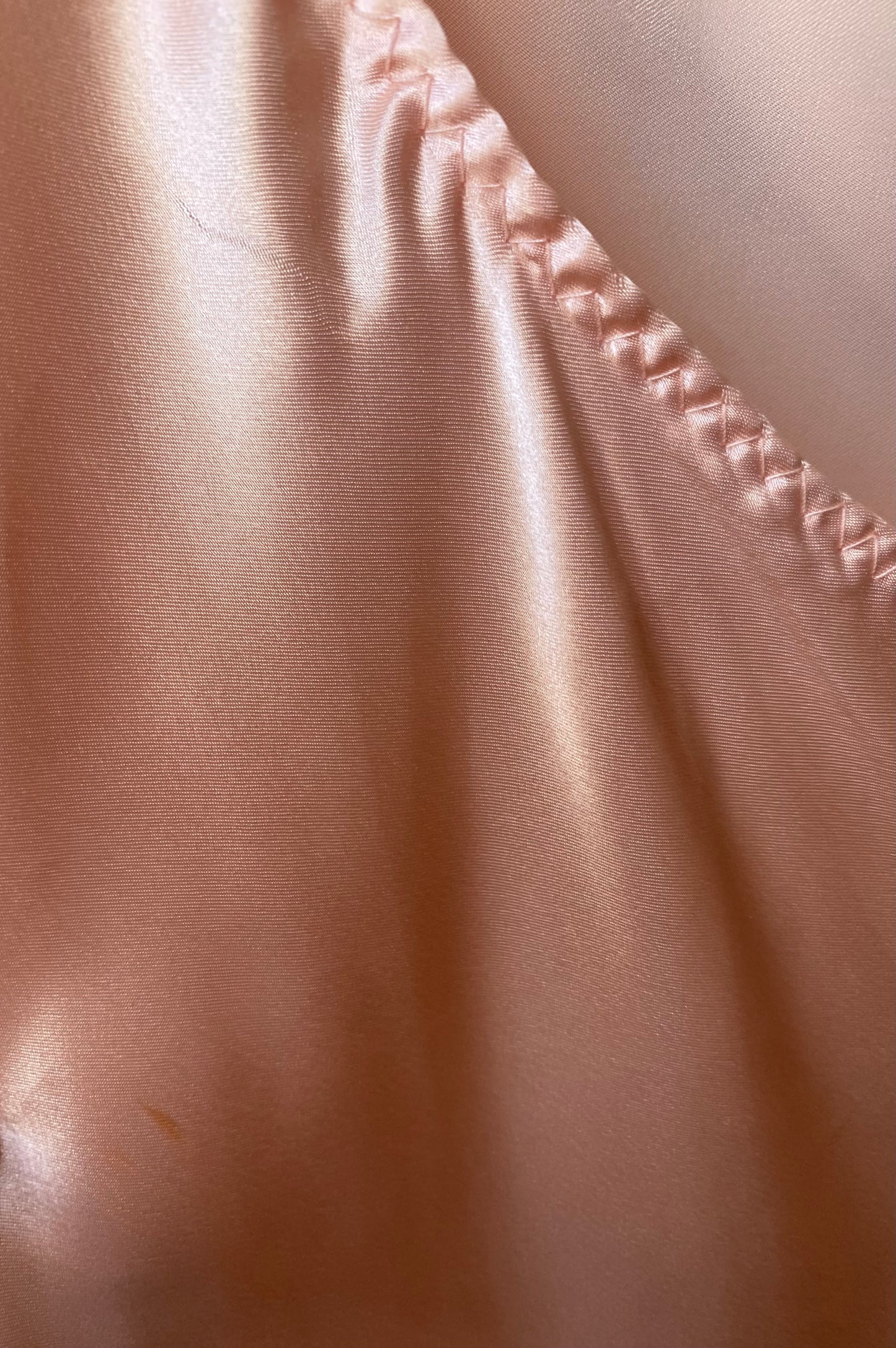 Vintage Peach Satin Ruffle Lounge Dress
