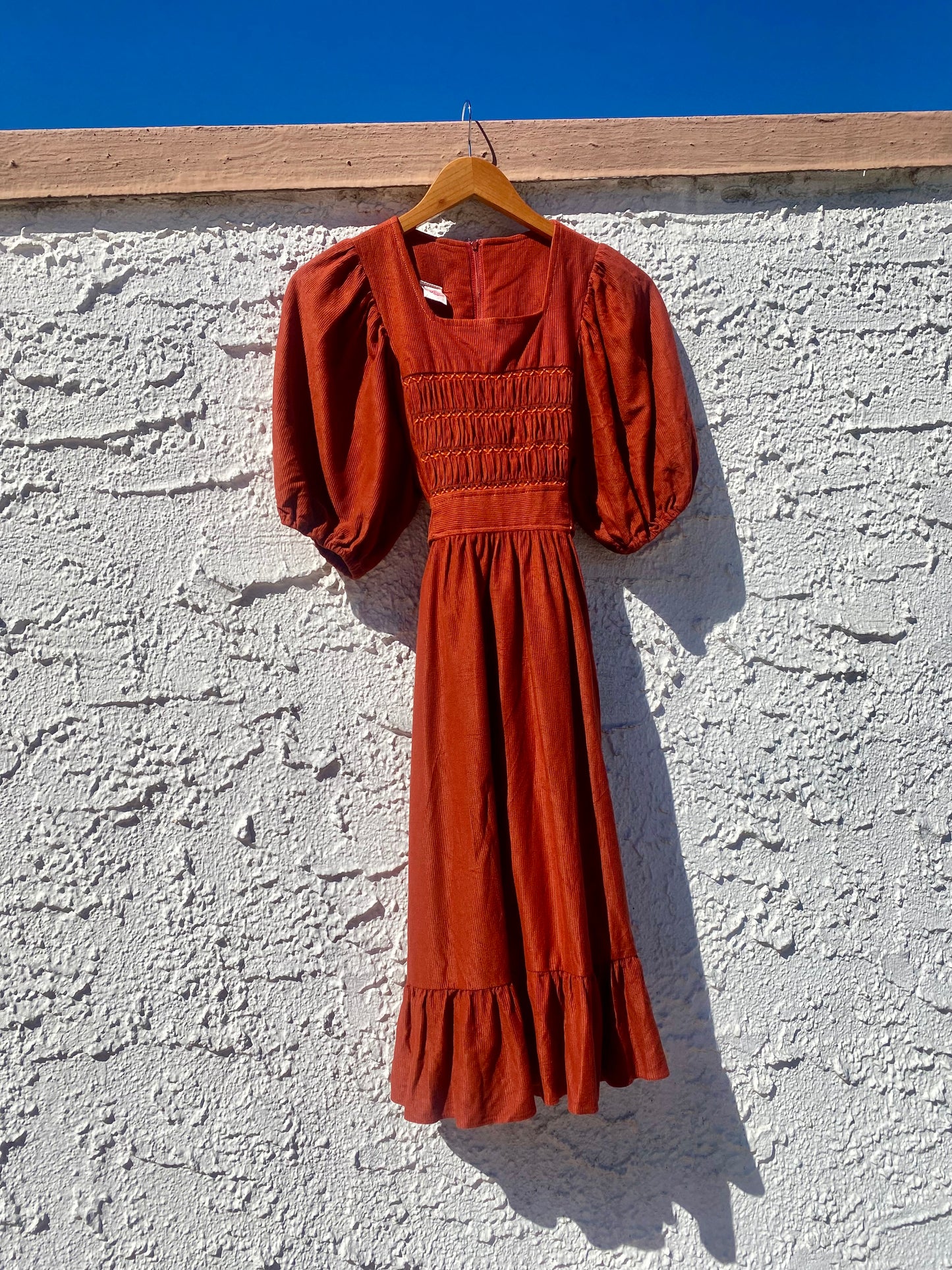 Candi Jones California Vintage 1970s Puff Sleeve Dress