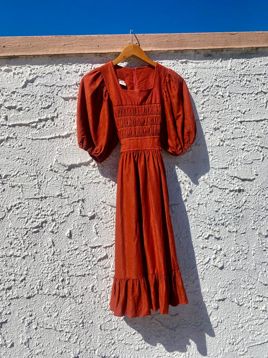 Candi Jones California Vintage 1970s Puff Sleeve Dress